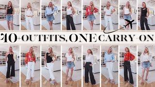 More Than 40 Outfits… Using ONLY 14 Pieces Summer Packing Pack in Carry On Travel Wardrobe