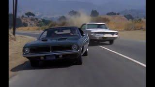 70 Cuda chased by 67 Dart GT cliff dive