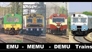 Beautiful EMU - DEMU - MEMU Trains of Indian Railways  Colorful Multiple Unit Trains