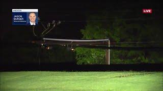 High winds snap power lines on Britton Road