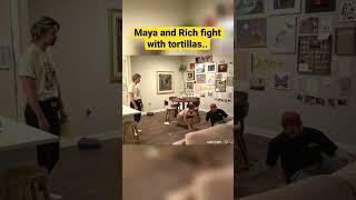 Maya and Rich fight with tortillas #shorts #twitch #stream #clips #mayahiga #richwcampbell #cyr #otk
