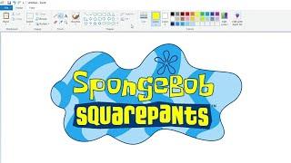 How to draw the SpongeBob SquarePants logo using MS Paint  How to draw on your computer