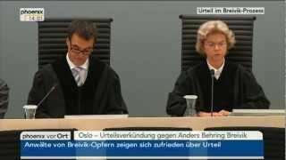 Urteilsverkündung gegen Anders Breivik vom 24.08.2012