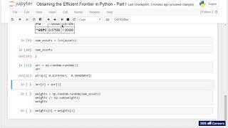 Py 85 Obtaining the Efficient Frontier in Python   Part I