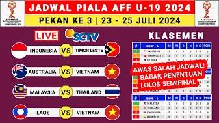 Jadwal Piala AFF U-19 2024 - Indonesia vs Timor Leste - Klasemen AFF U19 2024 - AFF U-19 2024
