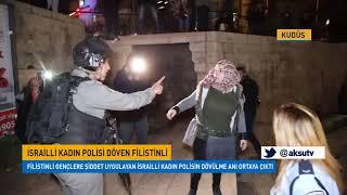 İsrailli kadın polisi döven Filistinli kadın