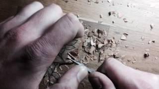 Hand Carving the Art Nouveau Style Oak Wood Pendant