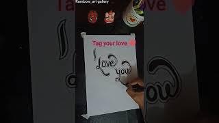 love drawings easy  i love you drawing 3d #shorts #youtubeshorts  #drawing #3ddrawing #love