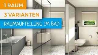 1 Raum 3 Varianten ► Badezimmer  3D Planungssoftware