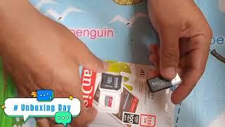 unboxing sandisk 256gb micro SD card...