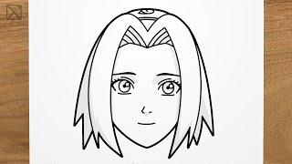 How to draw SAKURA HARUNO Naruto step by step EASY