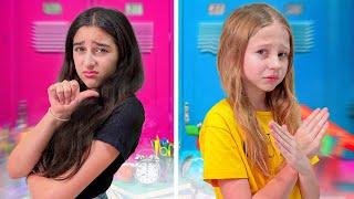 School Challenge between Nastya and Evelin new channel*