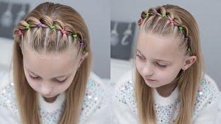 PEINADO PARA NIÑA DE DIADEMA CON LIGAS  TRENZA PULL THROUGH PASO A PASO