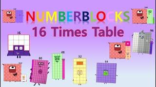 LEARN 16 TIMES TABLE - NUMBLY STUDY with numberblocks  MULTIPLICATION  LEARN TO COUNT