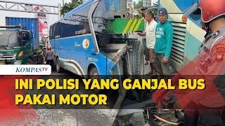 Bripda Novandro Sosok Viral Polisi Ganjal Bus Pakai Motor Dapat Penghargaan