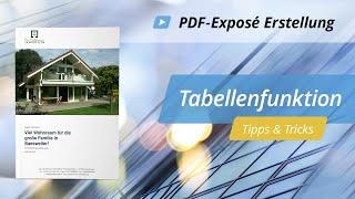 PDF Exposé Tabellenfunktion  onOffice Software