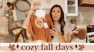 COZY FALL DAYS  aldi fall haul pumpkin brown sugar coffee and fall vintage decor haul