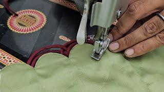 Very Creative and Easy Kurti Sleeves Baju Design Cutting and Stitching