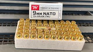 Winchester Target and Training 9mm Ammo NATO Q4318 124 grain FMJ Velocity Test