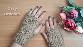 كروشيه  جوانتي بدون أصابع  للمبتدئين  _ How To Crochet Fingerless Gloves Tutorial -Primrose Pattern