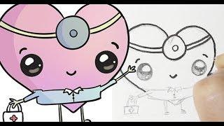 How to draw cute doctor heart