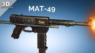 3D Animation How the MAT-49 Submachine Gun works