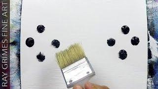 Simple Black and White Landscape for Beginners  238  Acrylics  Abstract Painting Techniques