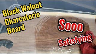 SO SATISFYING Solid walnut charcuterie board #shorts #revive #cuttingboard #woodworking  #howto #new