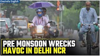 Heavy Rainfall In Delhi NCR Several Areas Waterlogged With Delhi Airport Roof Collapsing