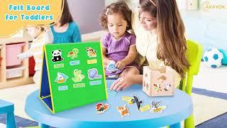 AKAYOK Foldable Felt Board for Toddlers Flannel Board Stories for Preschool Early Learning