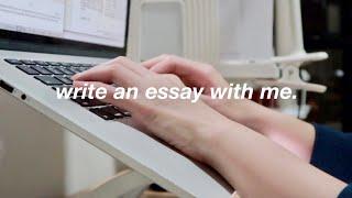  45-min late night write an essay with me plan & research real time no music bg noises