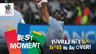 Yuvraj Singh slams six sixes off Stuart Broad  ENG v IND  T20 World Cup 2007