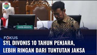 Divonis 10 Tahun Penjara SYL Risiko Pemimpin Saya akan Tanggung Jawab  Fokus