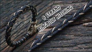HOW TO MAKE 6 STRAND RINGBOLT HITCHING PARACORD BRACELET EASY PARACORD TUTORIAL DIY.