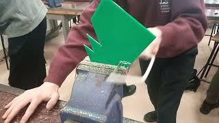 Cutting 3mm acrylic sheet with a junior hacksaw