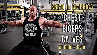 CHEST + BICEPS + CALVES at Golds Gym  Krizo in America