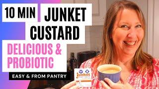 Junket Probiotic Healthy Custard in 10 minutes how to make it super easy from scratch from pantry