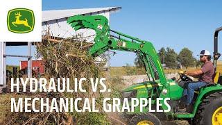 The difference between a hydraulic and mechanical grapple  John Deere Tips Notebook