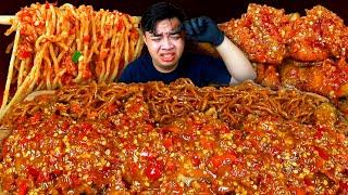 PANAS  MUKBANG MIE GACOAN LEVEL 8 TERPEDAS + AYAM GEPUK PAK GEMBUS 200 CABE