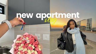 new apartment vlog empty apartment tour furniture shopping unboxing + many more
