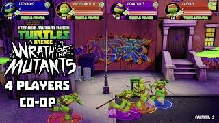 4 Players Co-op TMNT Arcade Wrath of the Mutants Full Walkthrough