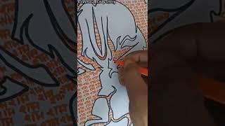 how to make hanuman ji drawing by writing ram #shorts #youtubeshorts #drawing #hanumanjidrawing