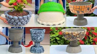 5 Ideas Design Beautiful Plant Pots From Cement - DIY Decorative Flower Pots For Your Garden