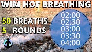 WIM HOF Guided Breathing Technique - 5 Rounds 50 Breaths Extreme Extended Version NO TALKING
