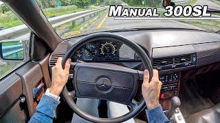 Rare Manual 1991 Mercedes Benz 300SL - Driving the Dog Leg 5 Speed R129 POV Binaural Audio