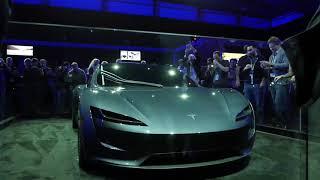 tesla next gen roadster - 4K footage of gray display model