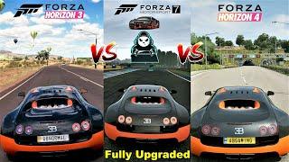 2011 Bugatti Veyron Super Sport  FH3 vs FH4 vs FM7  Top Speed Battle - Fully Upgraded