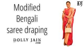Modified bengali saree draping  Dolly Jain Saree Draping