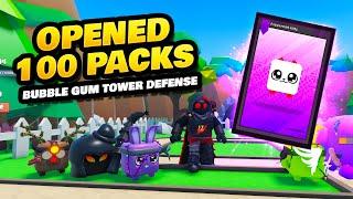 Opened 100 Packs in Bubble Gum Tower Defense