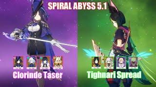 C0 Clorinde Taser & C5 Tighnari Spread  Spiral Abyss 5.1  Genshin Impact